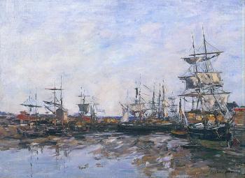 Eugene Boudin : Trouville, the Port at Low Tide